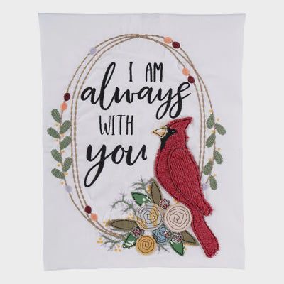 Red Bird Wreath Tea Towel