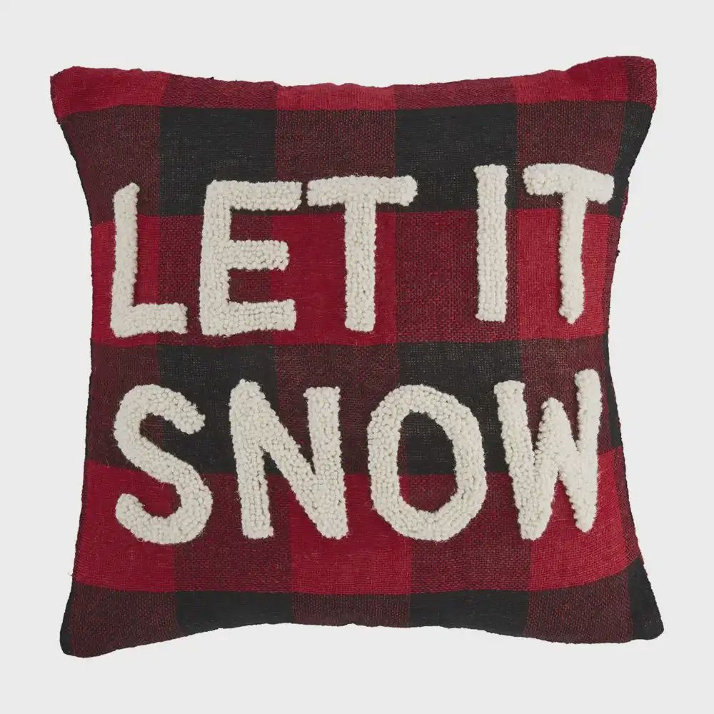 Let It Snow Check Pillow