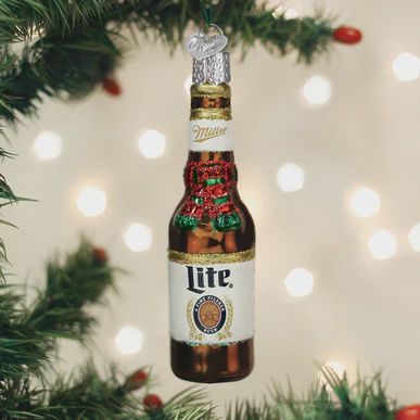 Miller Lite Bottle Ornament