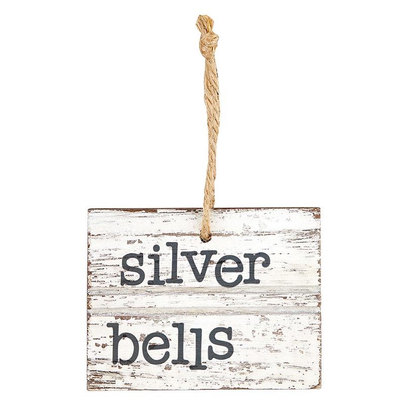 Wooden Ornament - Silver Bells