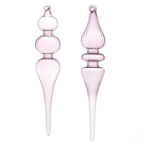9&quot; Amethyst Glass Finial Ornament