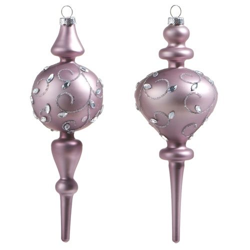7.5&quot; Jeweled Purple Finial Ornament