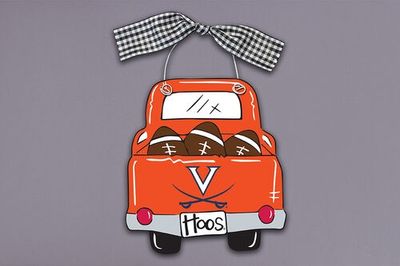 University of Virginia Wood Truck Christmas Ornament