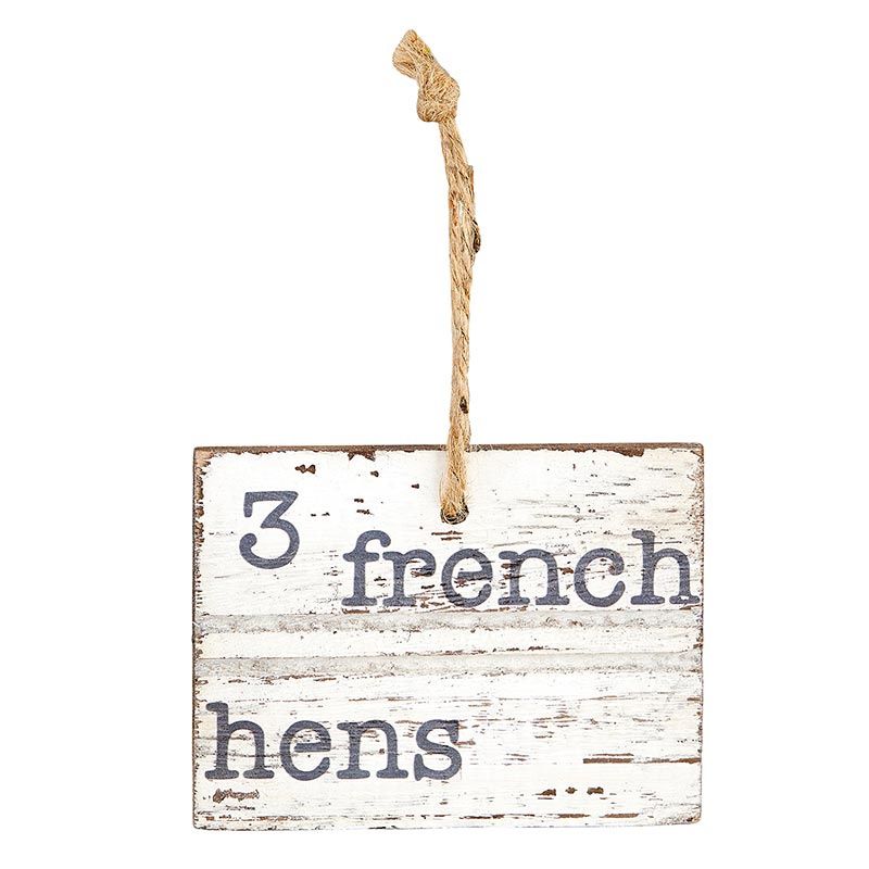 Wooden Ornament - 3 French Hens