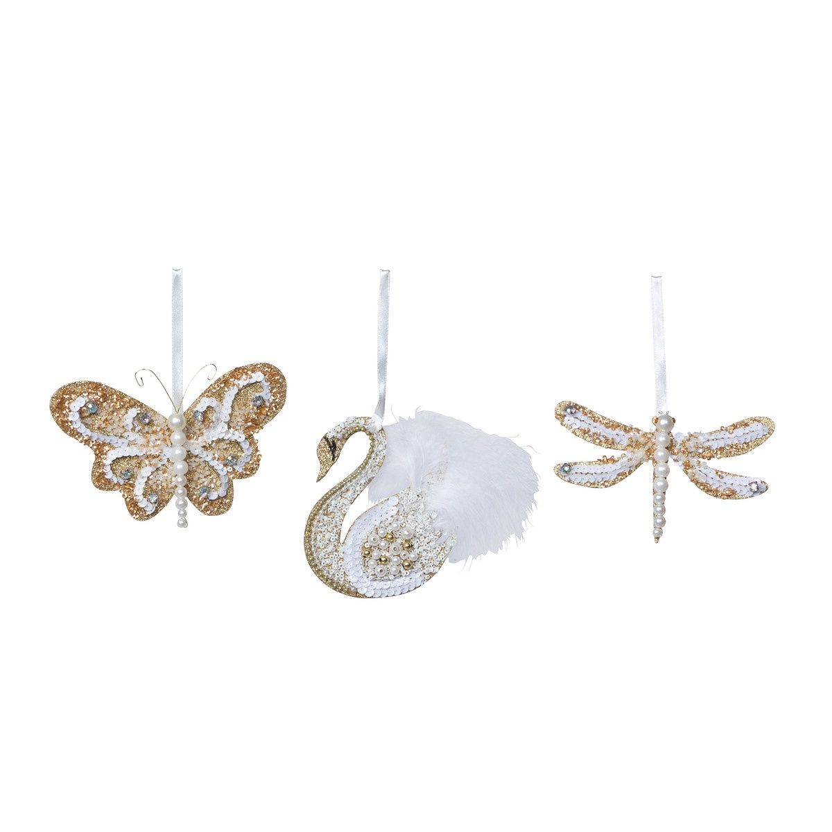 Sequinned and Feathered Glam Ornament