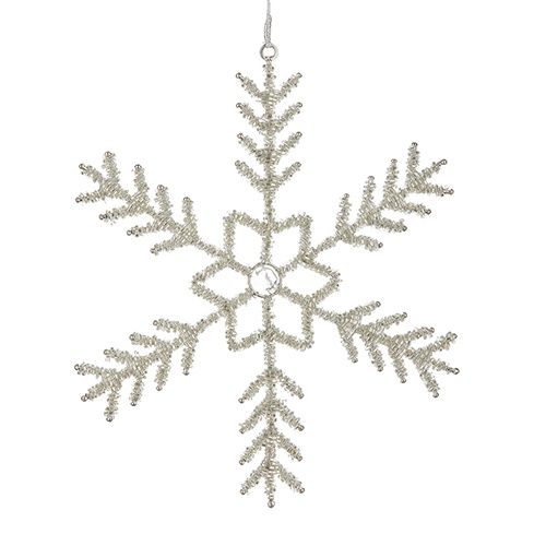 9&quot; BEADED SNOWFLAKE ORNAMENT