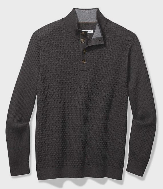 Sandbar Button Mock-Neck Sweater