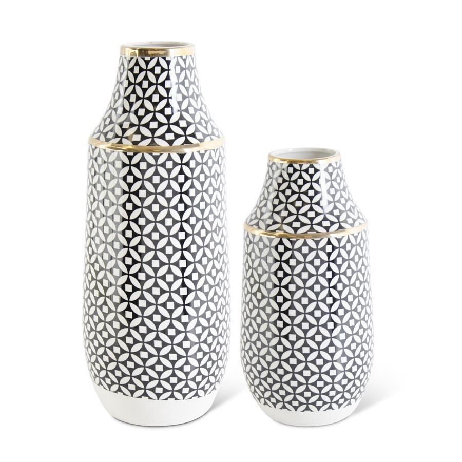 BLACK AND WHITE CIRCLE VASE SMALL