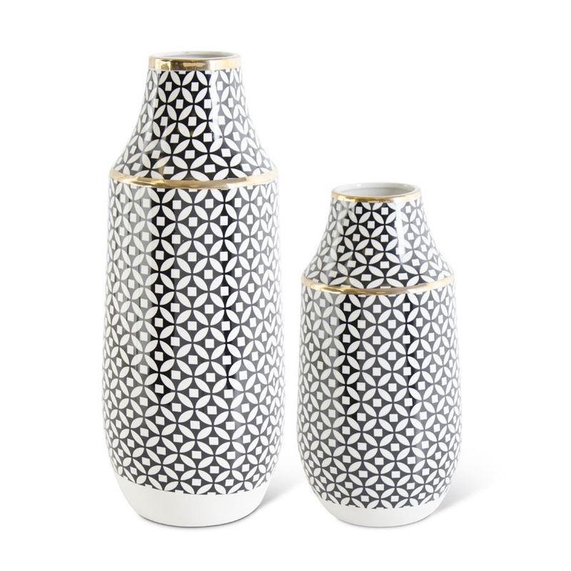 BLACK AND WHITE CIRCLE VASE SMALL