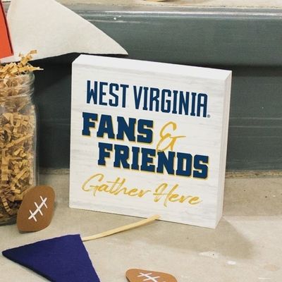 West Virginia Mountaineers Fans Gather Here Word Block Sign