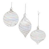 Clear Glass Swirl Ornament