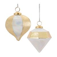 Gold and White Diamond Ornament