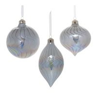 Grey Iridescent Swirl Ornament