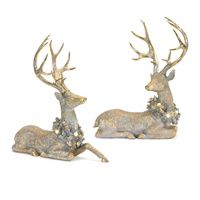 Gold Rustic Deer with Wreath