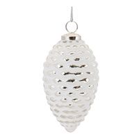 White Glass Pinecone Ornament