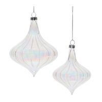 White Iridescent Onion Ornament