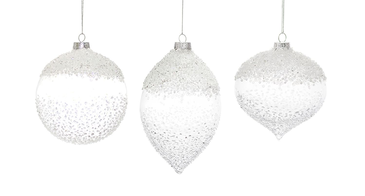 Large White Glitter Ornament