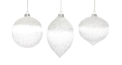 Large White Glitter Ornament
