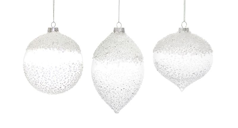 Large White Glitter Ornament