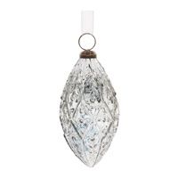 Silver Glass Drop Ornament