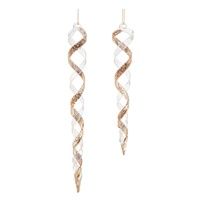 Gold Glittery Icicle Ornament