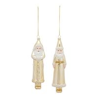 Gold Santa Glass Ornament