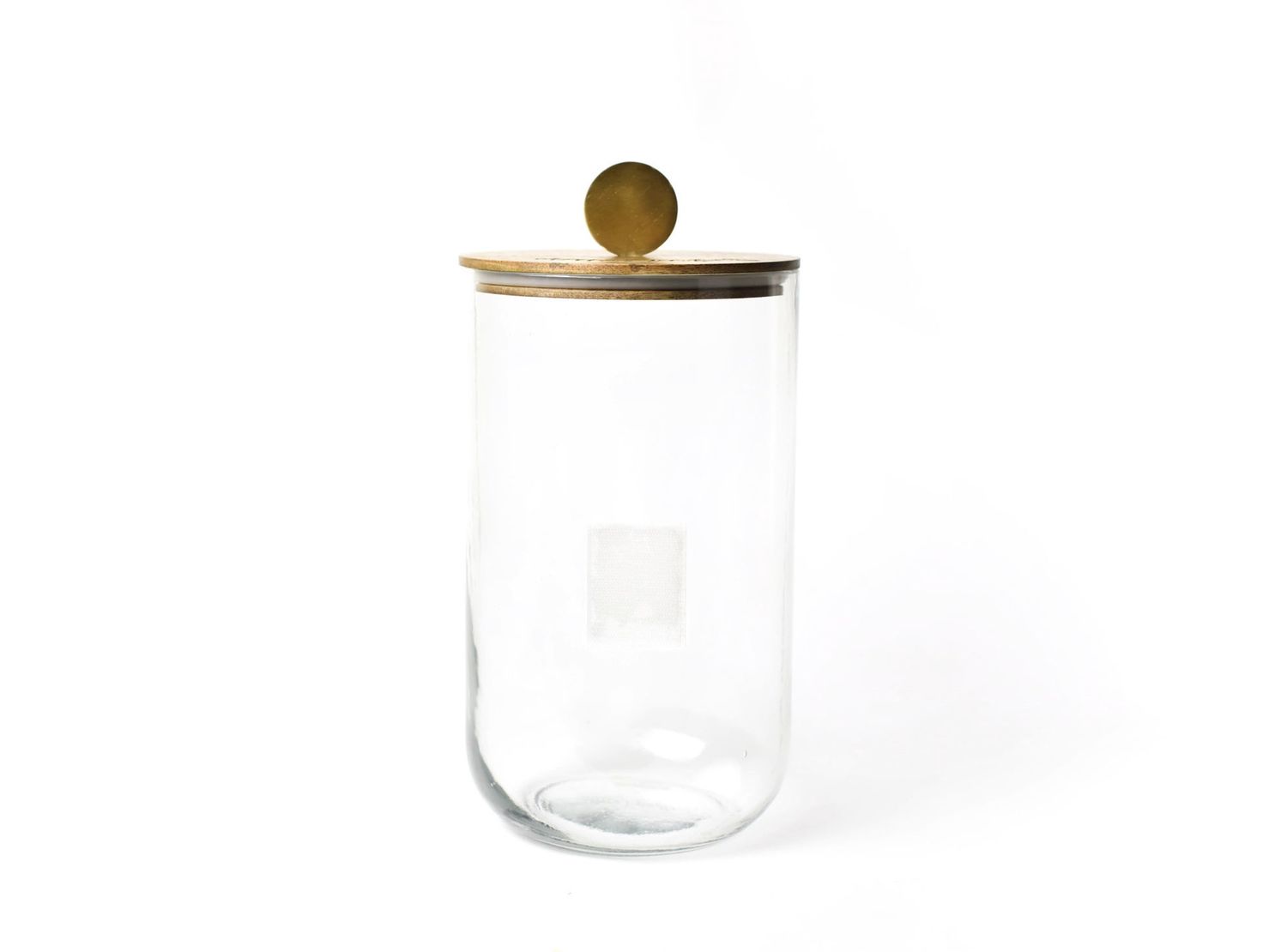 Happy Everything Big Wooden Lid Glass Jar