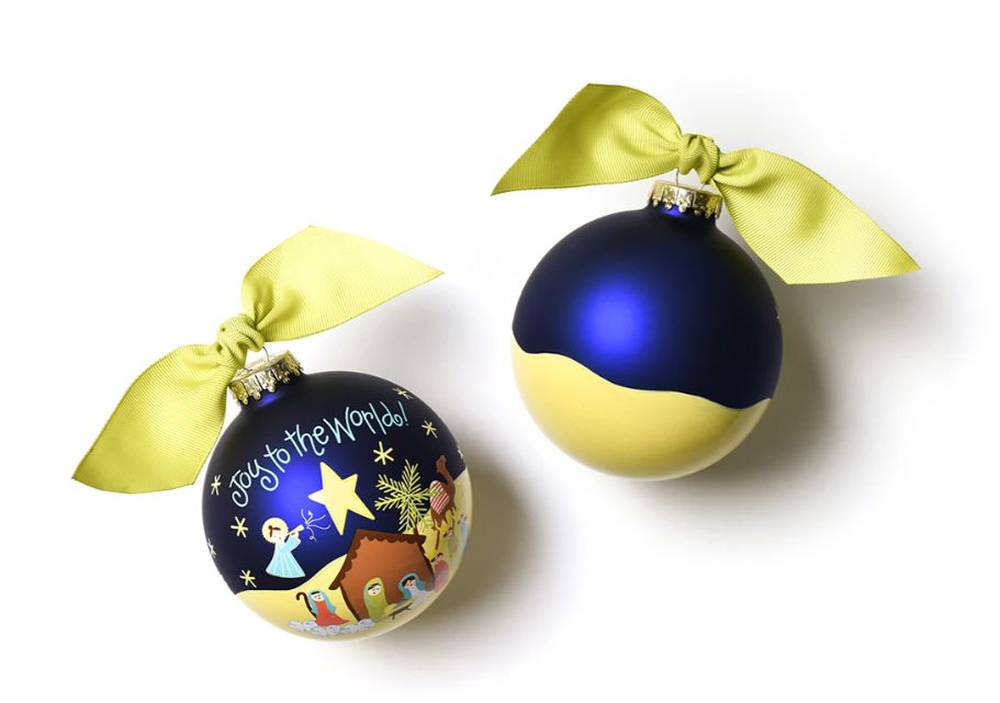 Joy To The World Nativity 100MM Glass Ornament