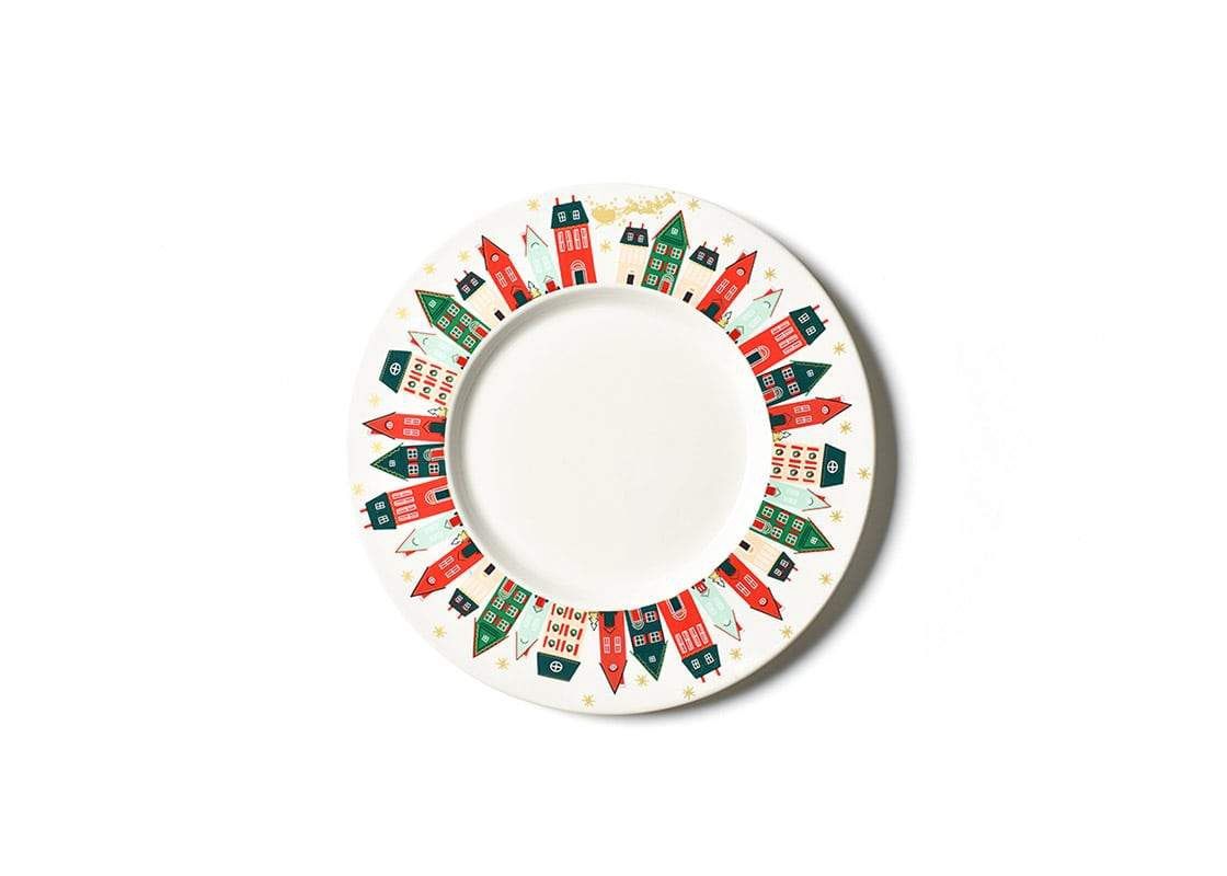 Flying Santa Rimmed Dinner Plate