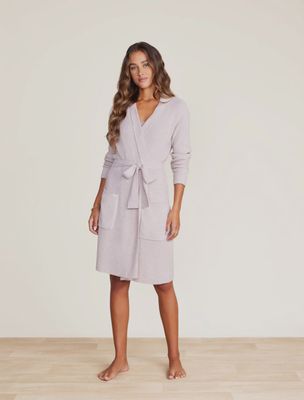 Barefoot Dreams CozyChic Lite® Ribbed Robe – Heathered Faded Rose/Pearl