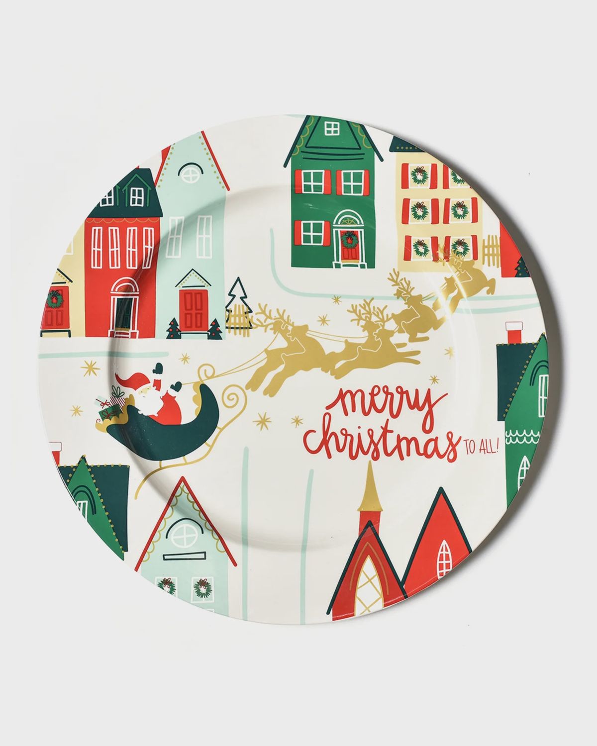 Vintage Christmas Village 14 Platter
