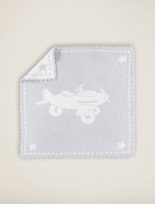 CozyChic® Scalloped Receiving Blanket - Blue/White/Airplane
