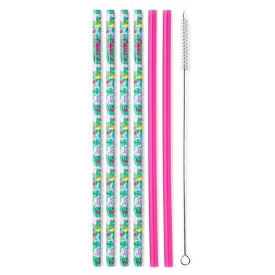 Paradise + Hot Pink Reusable Straw Set