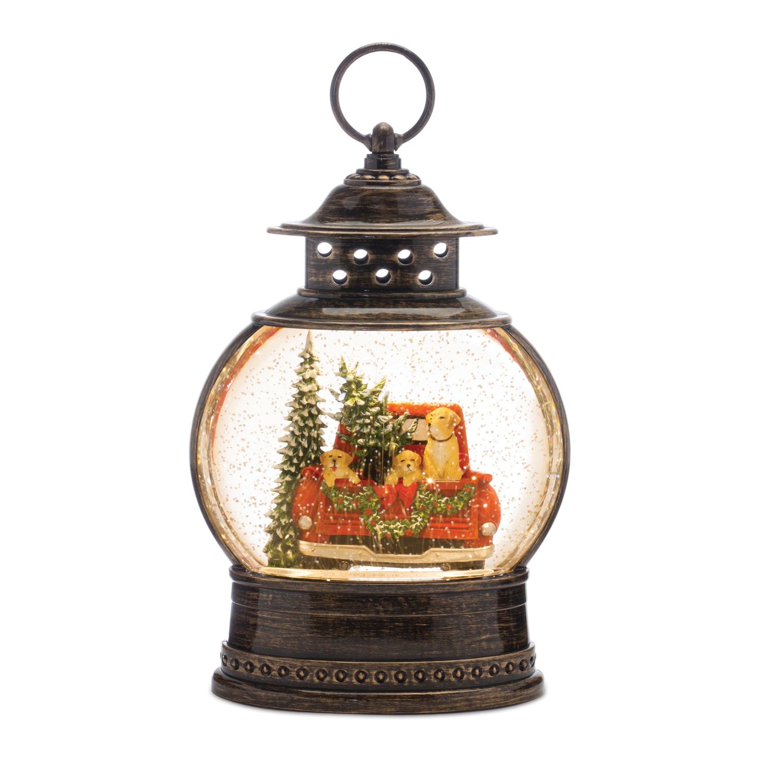 Snow Globe Dogs and Tree