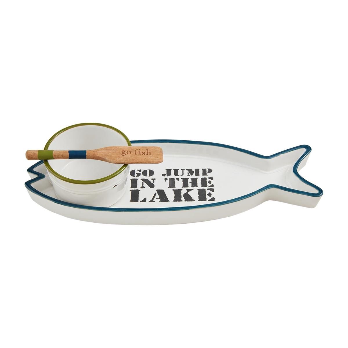 Lake Fish Tray &amp; Dip Set