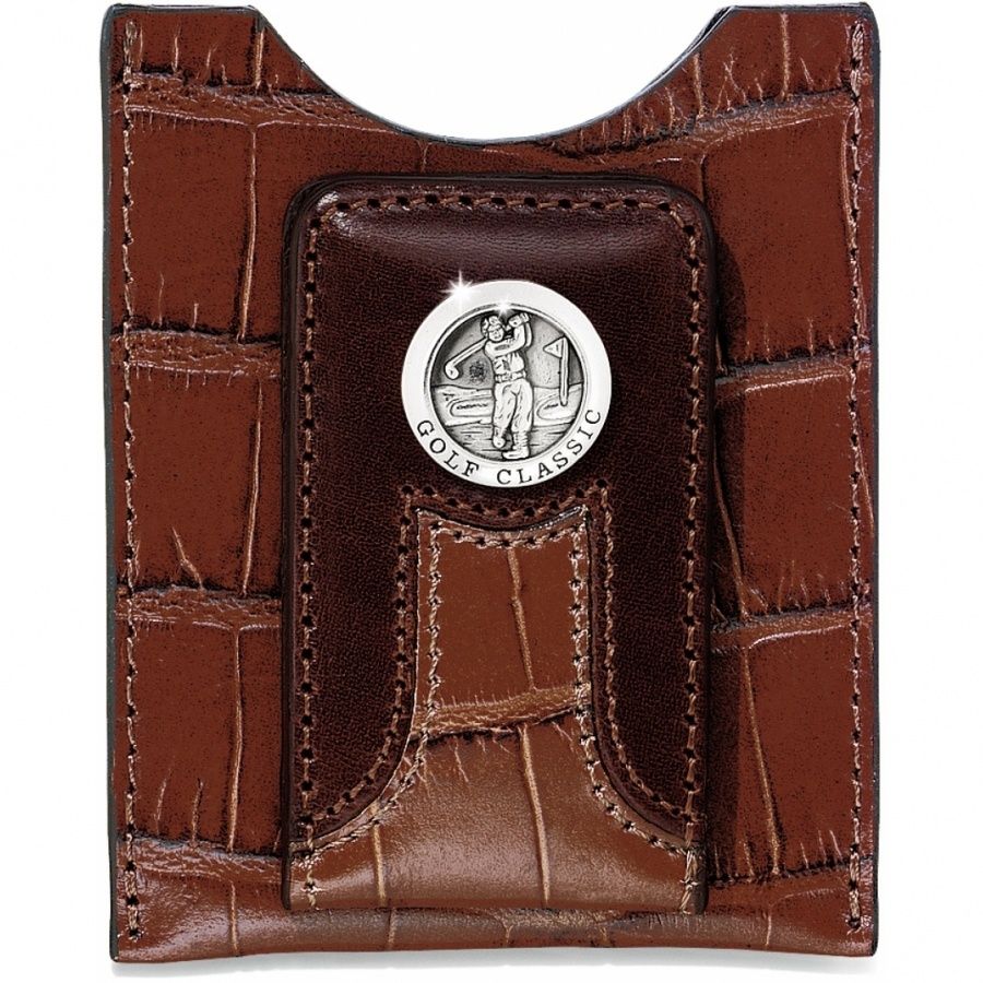 Golf Croco Money Clip - Brown