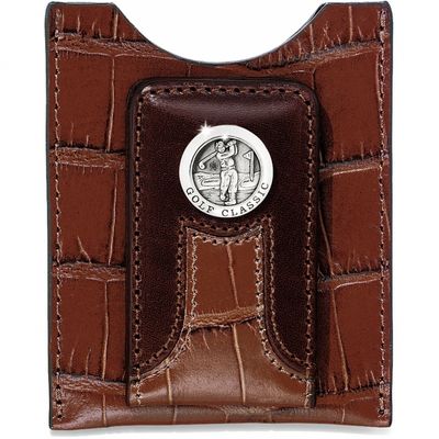 Golf Croco Money Clip - Brown