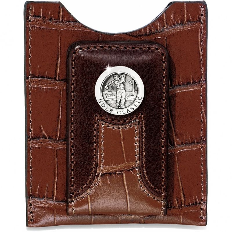 Golf Croco Money Clip - Brown