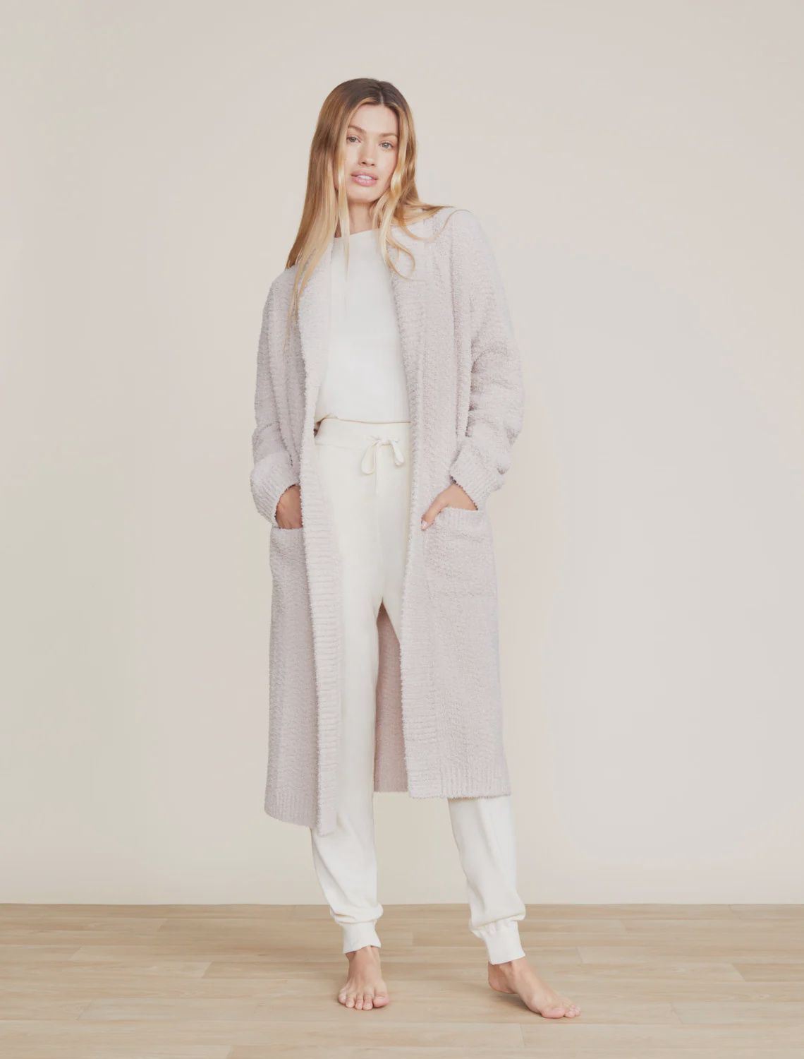 CozyChic® Chenille Long Cardigan - Stone