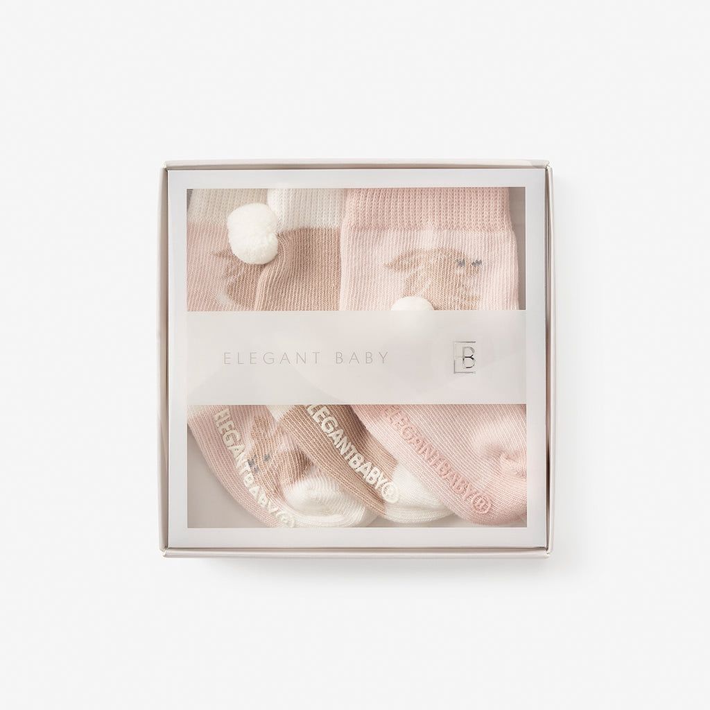 DNR-Bunny Non Slip Baby Sock Set 3pk