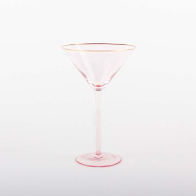 Light pink martini glass by 8 Oak Lane shown against a white studio background