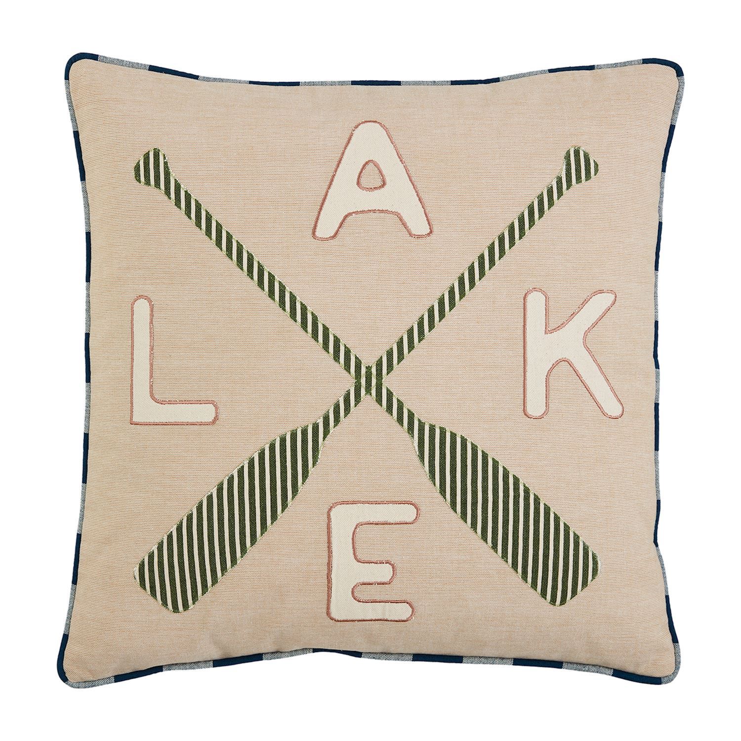 Oars Lake Applique Pillow