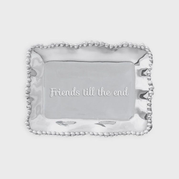 GIFTABLES Organic Pearl Rectangular Engraved Tray - Friends till the end
