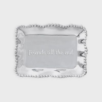 GIFTABLES Organic Pearl Rectangular Engraved Tray - Friends till the end