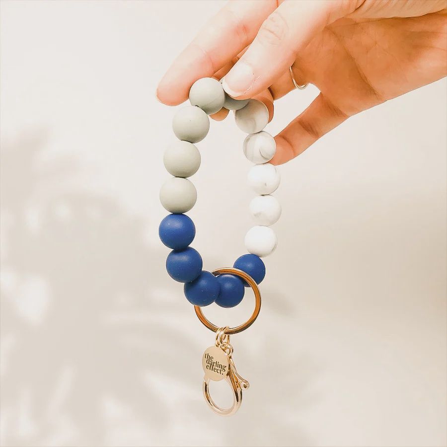 Hands-Free Silicone Beaded Keychain Wristlet - Lakeside Luxury