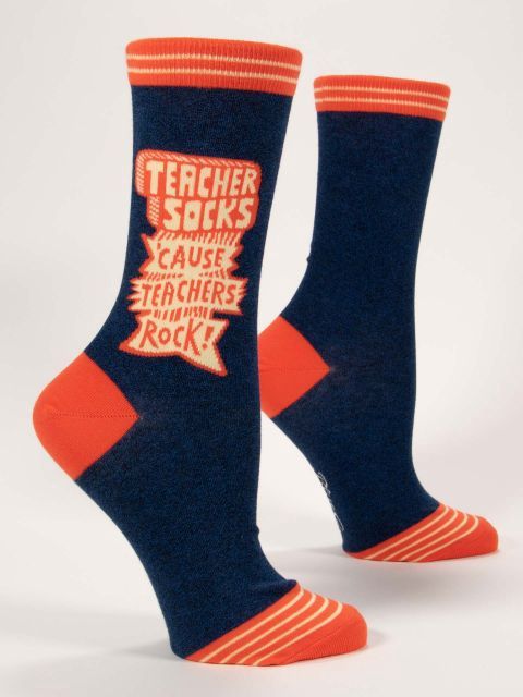 Teacher Socks &#39;Cause Teachers Rock W-Crew Socks