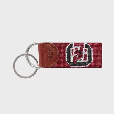 South Carolina Needlepoint Key Fob Garnet