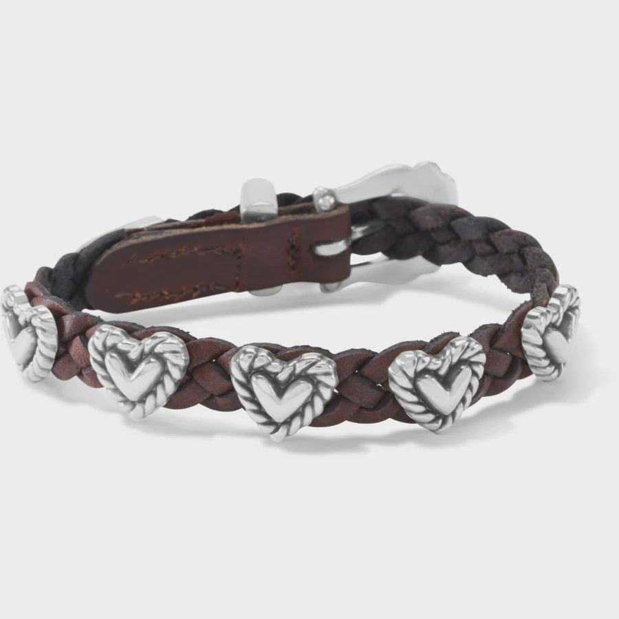 Roped Heart Braid Bandit Bracelet - Brown