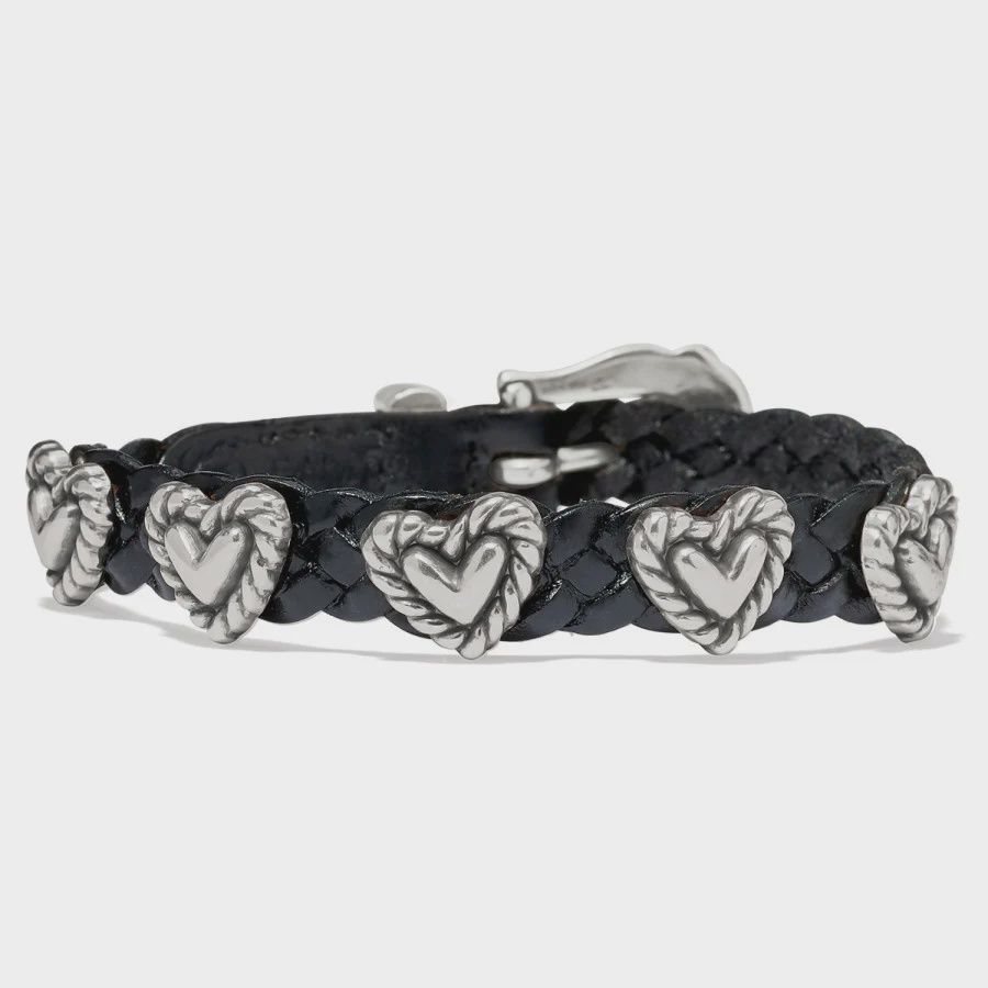 Roped Heart Braid Bandit Bracelet - Black