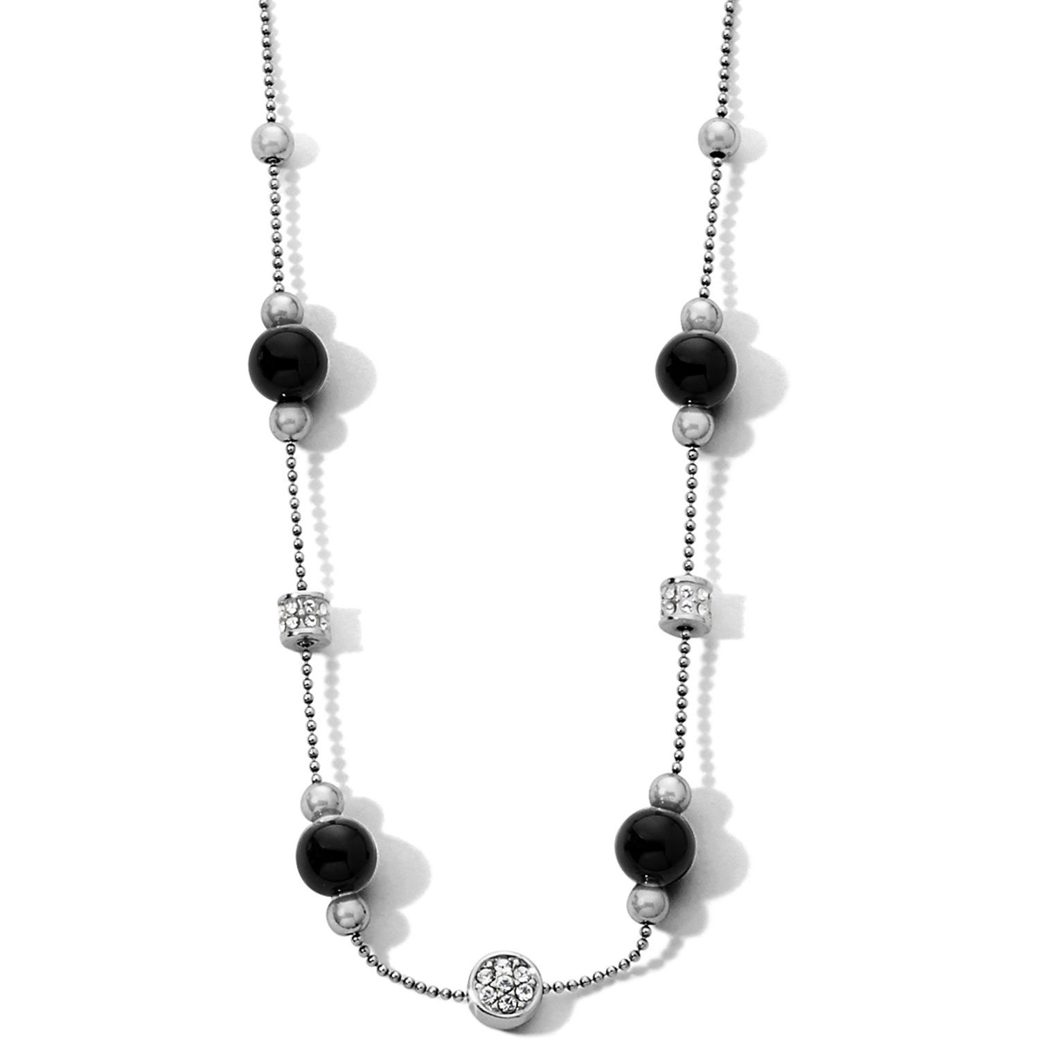 Meridian Prime Station Short Necklace - Silver Black